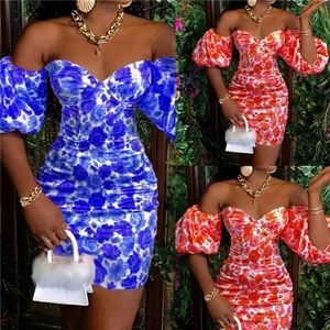 Off Shoulder Puff Hand Dress